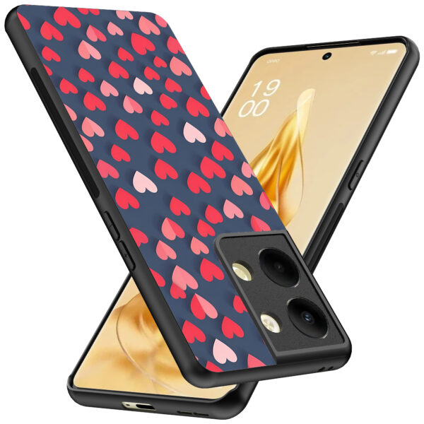 Oppo Reno 9 Pro Plus telefoonhoesje met hartjes opdruk klein(2)