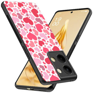 Oppo Reno 9 Pro Plus telefoonhoesje met hartjes opdruk transparant (2)