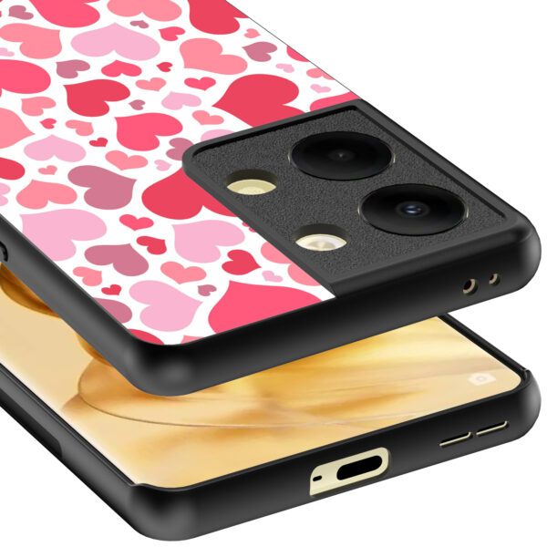 Oppo Reno 9 Pro Plus telefoonhoesje met hartjes opdruk transparant (4)