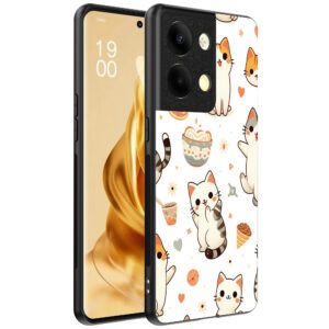 Oppo Reno 9 Pro Plus telefoonhoesje met katten opdruk (1)