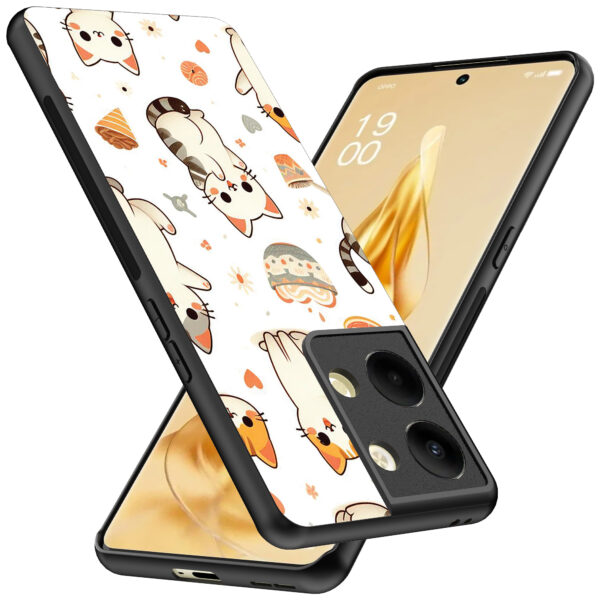 Oppo Reno 9 Pro Plus telefoonhoesje met katten opdruk (2)