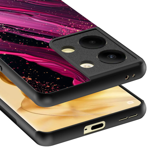 Oppo Reno 9 Pro Plus telefoonhoesje met paars roze marmer opdruk (4)