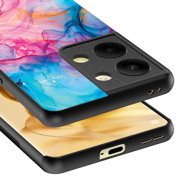 Oppo Reno 9 Pro Plus telefoonhoesje met regenboog acryl marmer opdruk (4)