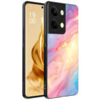 Oppo Reno 9 Pro Plus telefoonhoesje met regenboog glitter marmer opdruk (1)