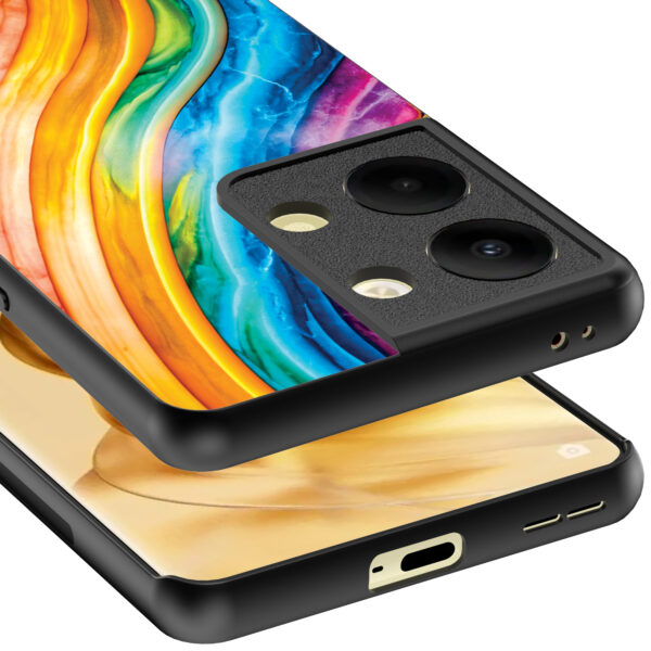 Oppo Reno 9 Pro Plus telefoonhoesje met regenboog goud marmer opdruk (4)