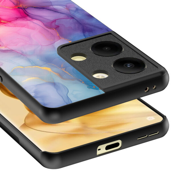 Oppo Reno 9 Pro Plus telefoonhoesje met regenboog marmer opdruk (4)