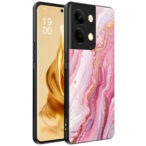 Oppo Reno 9 Pro Plus telefoonhoesje met roze marmer opdruk (1)