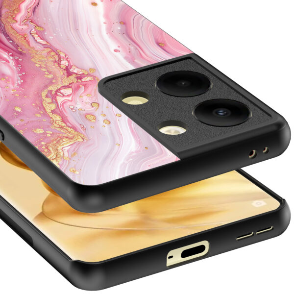 Oppo Reno 9 Pro Plus telefoonhoesje met roze marmer opdruk (4)