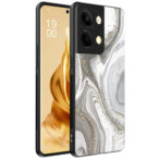 Oppo Reno 9 Pro Plus telefoonhoesje met zilver marmer opdruk (1)