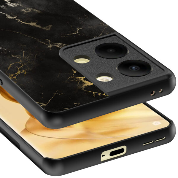 Oppo Reno 9 Pro Plus telefoonhoesje met zwart marmer opdruk (4)
