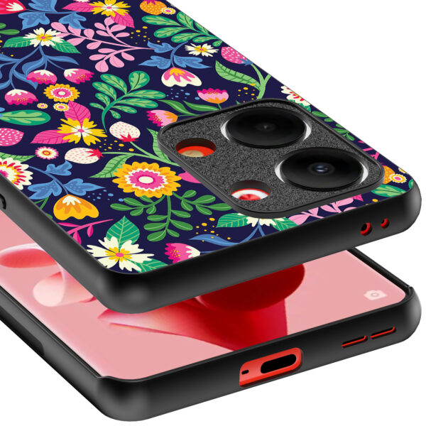 Oppo Reno 9 telefoonhoesje met bloemen opdruk (4)