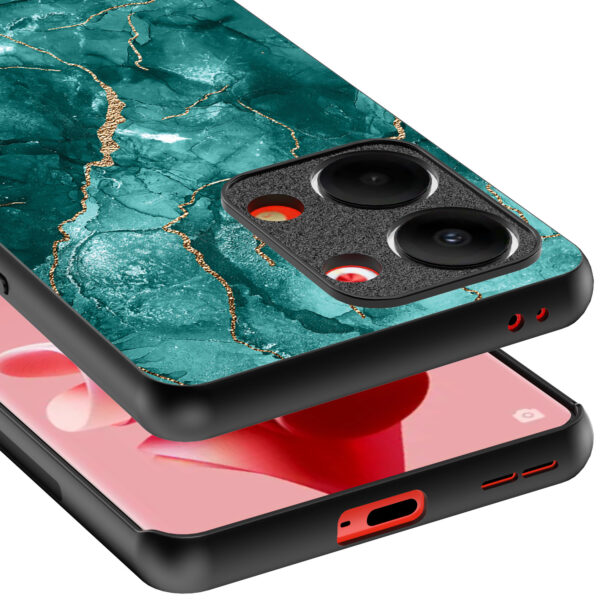 Oppo Reno 9 telefoonhoesje met groen marmer opdruk (4)