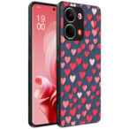 Oppo Reno 9 telefoonhoesje met hartjes opdruk klein (1)