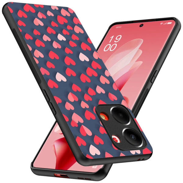 Oppo Reno 9 telefoonhoesje met hartjes opdruk klein (2)