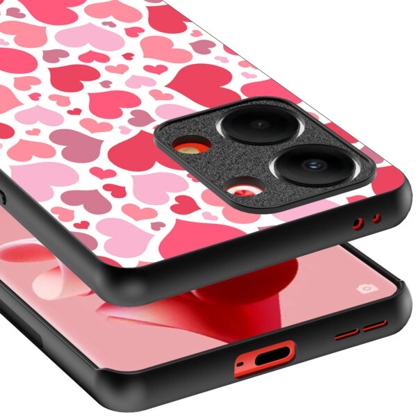Oppo Reno 9 telefoonhoesje met hartjes opdruk transparant (4)