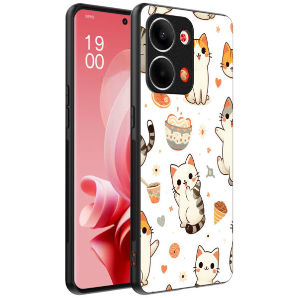 Oppo Reno 9 telefoonhoesje met katten opdruk (1)