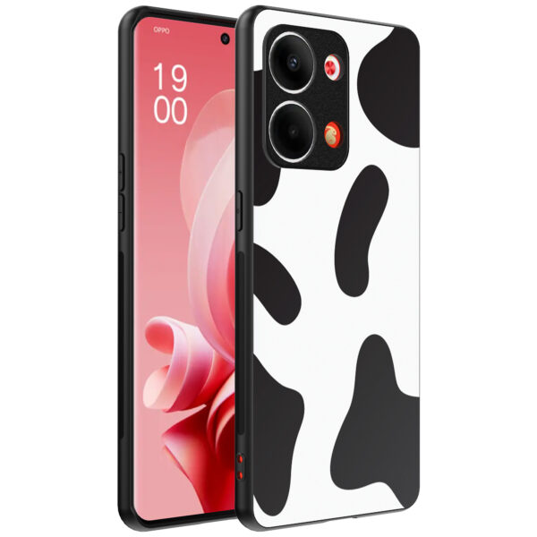 Oppo Reno 9 telefoonhoesje met koeienvlekken opdruk (1)