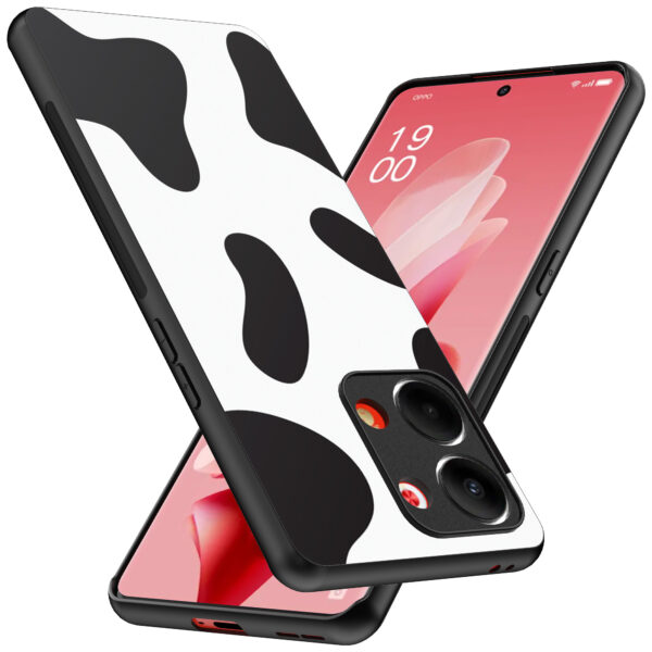 Oppo Reno 9 telefoonhoesje met koeienvlekken opdruk (2)