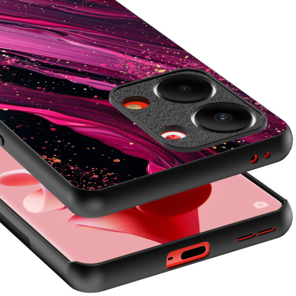 Oppo Reno 9 telefoonhoesje met paars roze marmer opdruk (4)