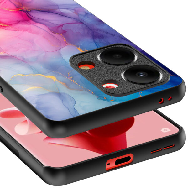 Oppo Reno 9 telefoonhoesje met regenboog marmer opdruk (4)