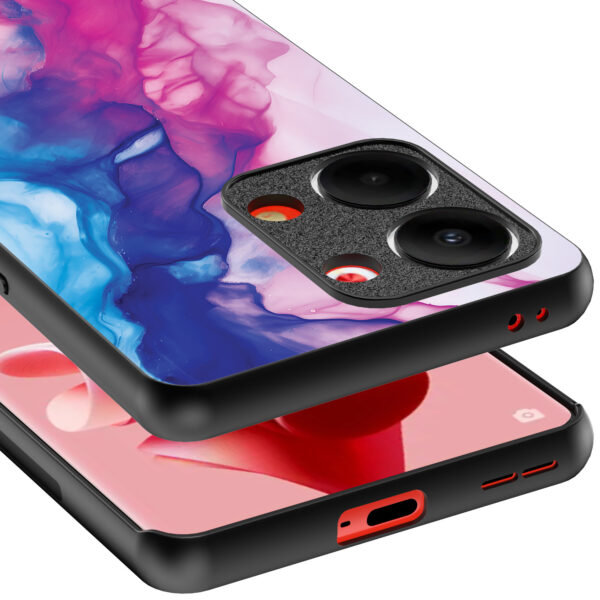 Oppo Reno 9 telefoonhoesje met roze blauw marmer opdruk (4)