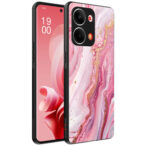 Oppo Reno 9 telefoonhoesje met roze marmer opdruk (1)