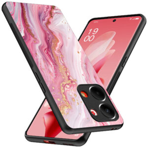 Oppo Reno 9 telefoonhoesje met roze marmer opdruk (2)