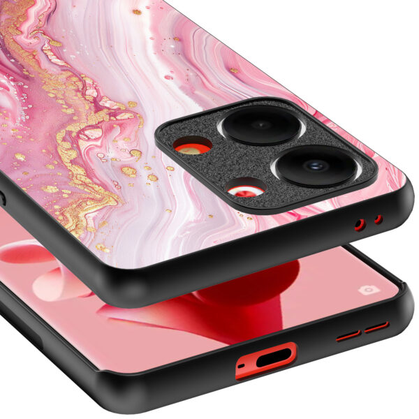 Oppo Reno 9 telefoonhoesje met roze marmer opdruk (4)