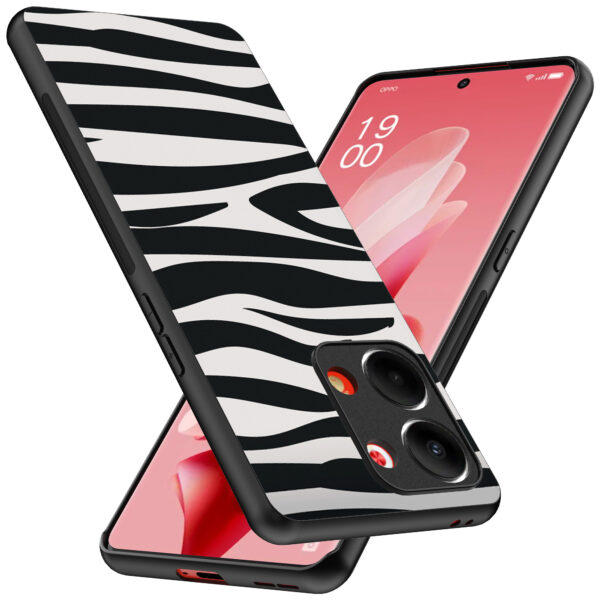 Oppo Reno 9 telefoonhoesje met zebra opdruk (2)