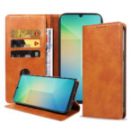 Samsung Galaxy A06 leren telefoonhoesje bookcase met pasjeshouder en magnetische sluiting (1) bruin