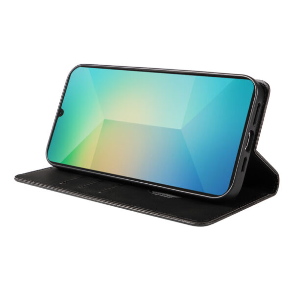 Samsung Galaxy A06 leren telefoonhoesje bookcase met pasjeshouder en magnetische sluiting (3)