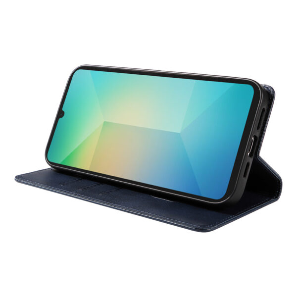 Samsung Galaxy A06 leren telefoonhoesje bookcase met pasjeshouder en magnetische sluiting (3) Blauw