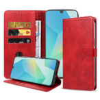 Samsung Galaxy A16 leren telefoonhoesje bookcase met pasjeshouder en magnetische sluiting (1) rood