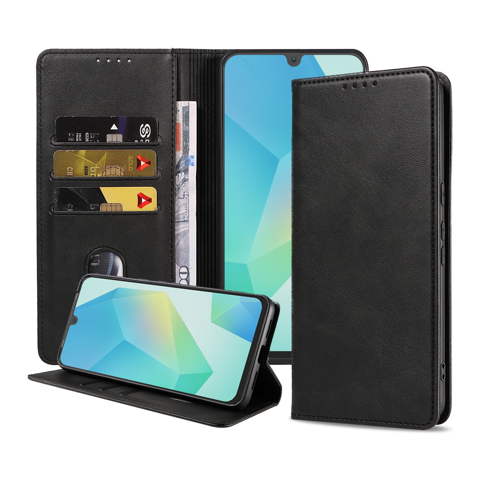 Samsung Galaxy A16 leren telefoonhoesje bookcase met pasjeshouder en magnetische sluiting (1)