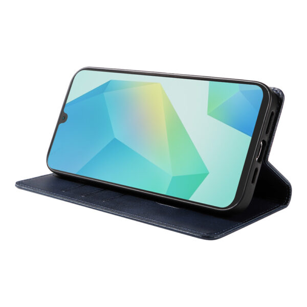 Samsung Galaxy A16 leren telefoonhoesje bookcase met pasjeshouder en magnetische sluiting (3) Blauw