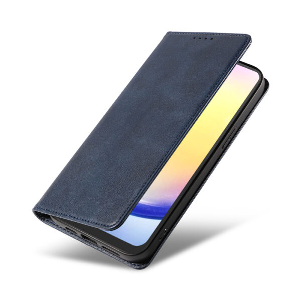 Samsung Galaxy A25 leren telefoonhoesje bookcase met pasjeshouder en magnetische sluiting (4) Blauw