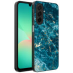 Samsung Galaxy A26 telefoonhoesje met blauw marmer opdruk (1)