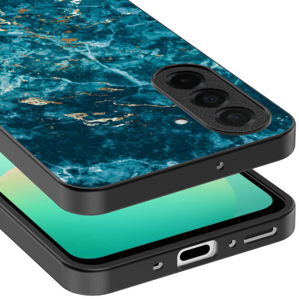 Samsung Galaxy A26 telefoonhoesje met blauw marmer opdruk (3)