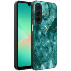 Samsung Galaxy A26 telefoonhoesje met groen marmer opdruk (1)