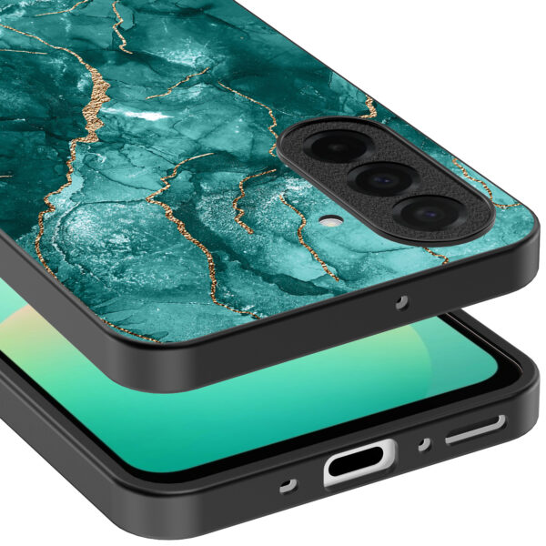 Samsung Galaxy A26 telefoonhoesje met groen marmer opdruk (3)