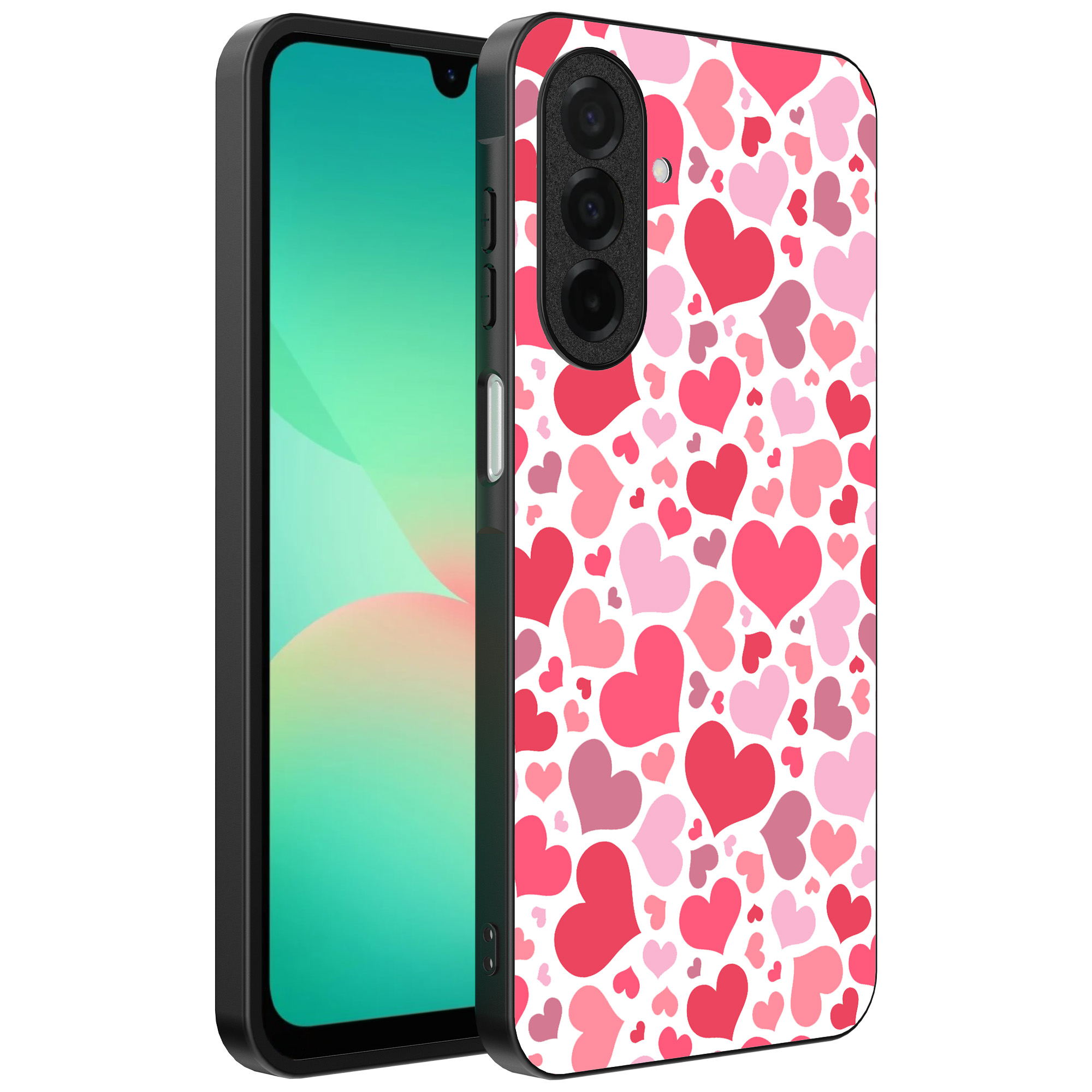 Samsung Galaxy A26 telefoonhoesje met hartjes opdruk transparant opdruk (1)