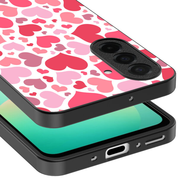 Samsung Galaxy A26 telefoonhoesje met hartjes opdruk transparant opdruk (3)