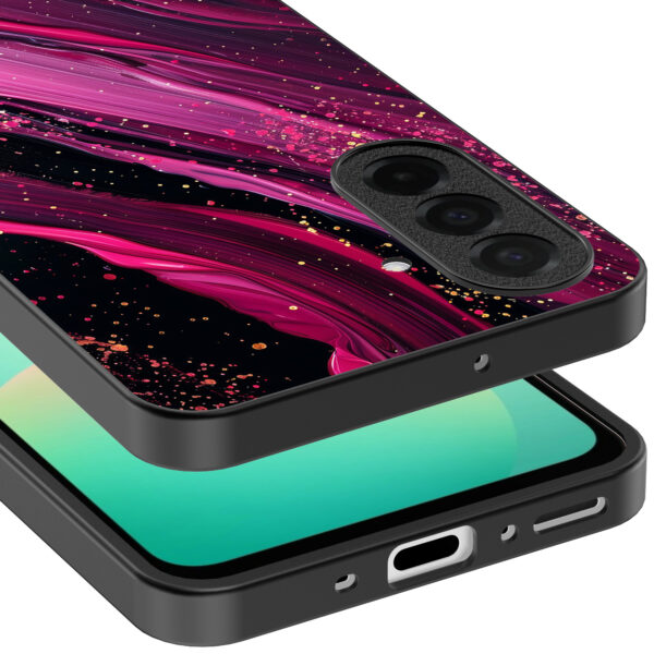Samsung Galaxy A26 telefoonhoesje met paars roze marmer opdruk (3)