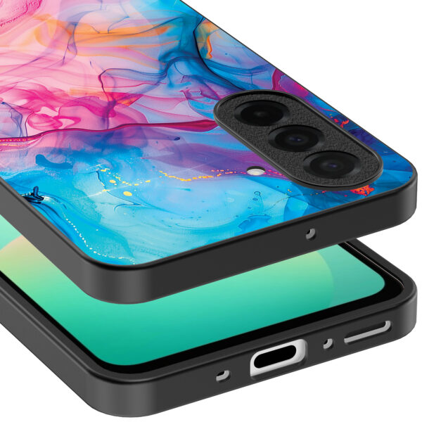 Samsung Galaxy A26 telefoonhoesje met regenboog acryl marmer opdruk (3)