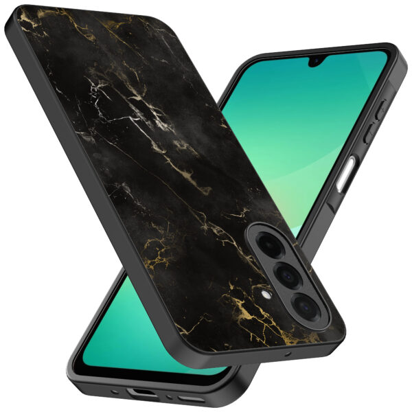 Samsung Galaxy A26 telefoonhoesje met zwart marmer opdruk (2)