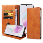 Samsung Galaxy A35 leren telefoonhoesje bookcase met pasjeshouder en magnetische sluiting (1) bruin