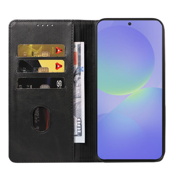 Samsung Galaxy A36 leren telefoonhoesje bookcase met pasjeshouder en magnetische sluiting (2)