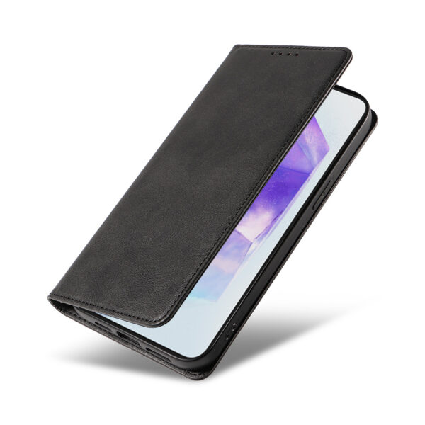 Samsung Galaxy A55 leren telefoonhoesje bookcase met pasjeshouder en magnetische sluiting (4)