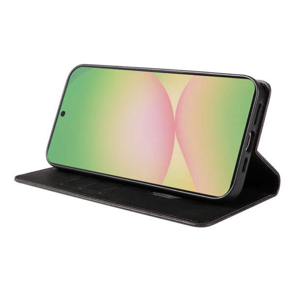 Samsung Galaxy A56 leren telefoonhoesje bookcase met pasjeshouder en magnetische sluiting (3)