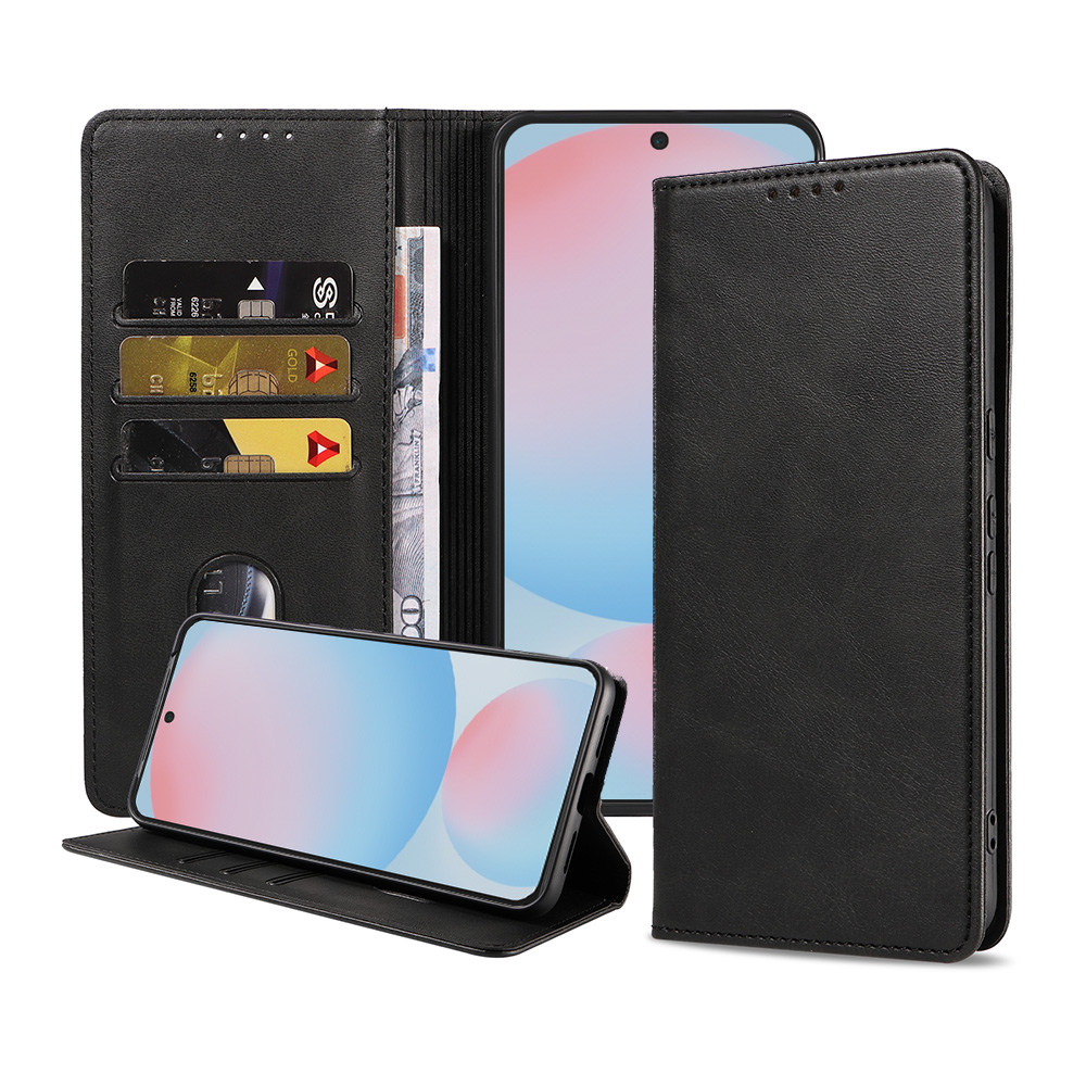 Samsung Galaxy S24 FE leren telefoonhoesje bookcase met pasjeshouder en magnetische sluiting (1)